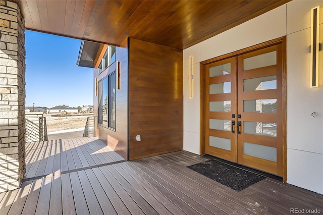 exterior space featuring french doors