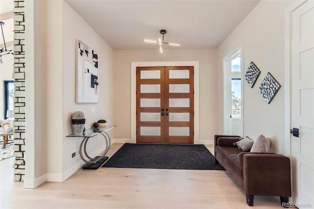 entrance foyer featuring light hardwood / wood-style floors