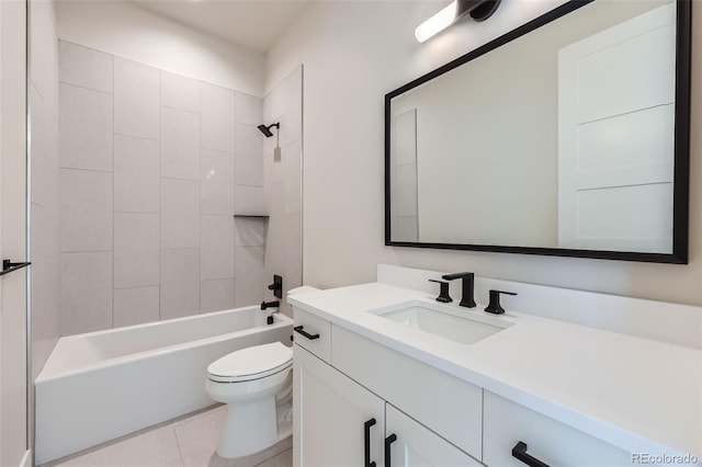 5820 Powell Rd, Parker, CO 80134 - full bathroom with vanity, shower / bathtub combination, and tile patterned flooring