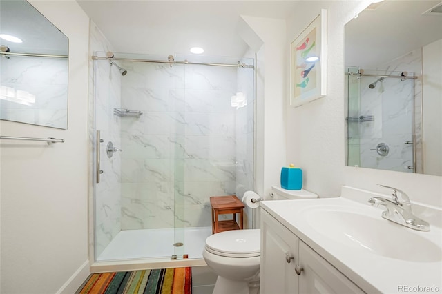 4994 S Independence Way, Littleton, CO 80123 - full bathroom featuring a stall shower, toilet, and vanity