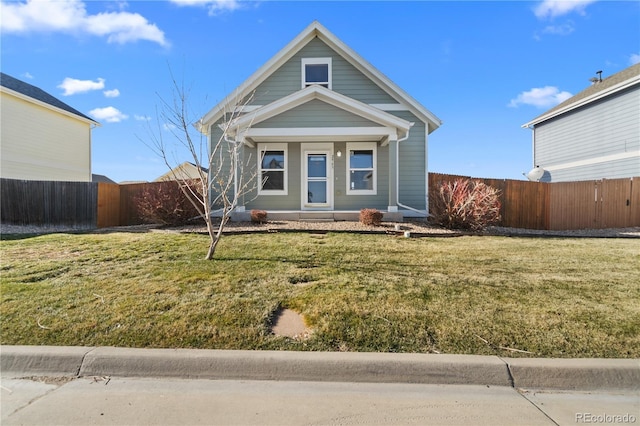 view of front of house with a front yard