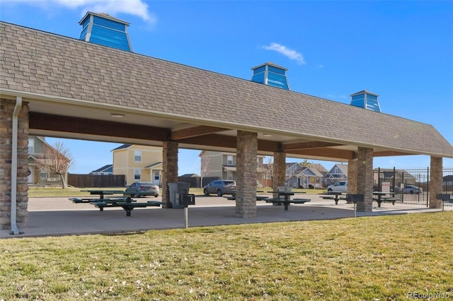 view of home's community featuring a gazebo and a lawn