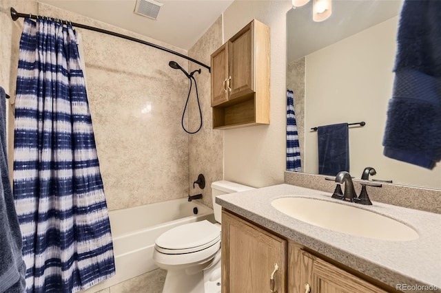 17076 Foxton Dr, Parker, CO 80134 - bathroom featuring shower / bath combo, toilet, and vanity
