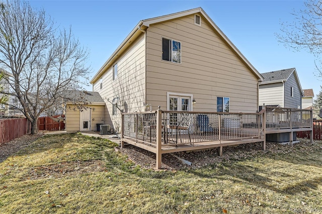 17076 Foxton Dr, Parker, CO 80134 - rear view of house with cooling unit and a deck