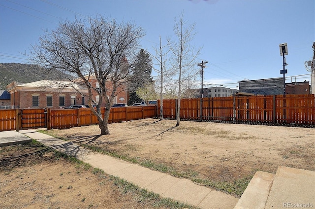 view of yard featuring fence private yard