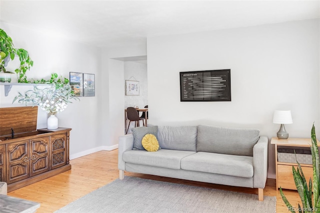 living room featuring light wood-type flooring