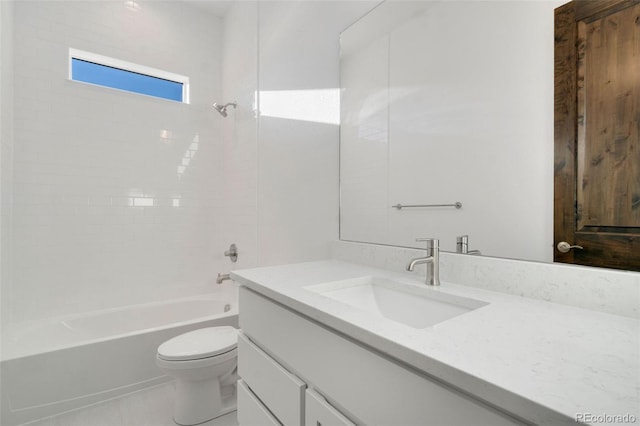 full bathroom featuring vanity, toilet, and shower / bath combination