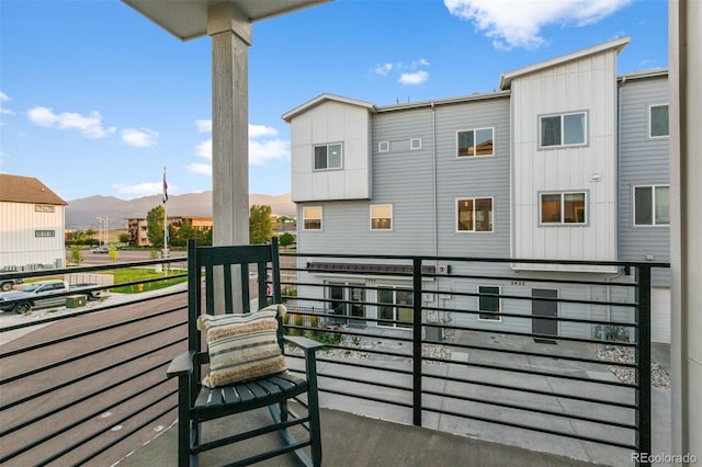 balcony with a mountain view