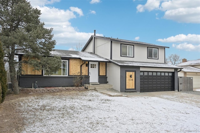 view of front of home featuring a garage