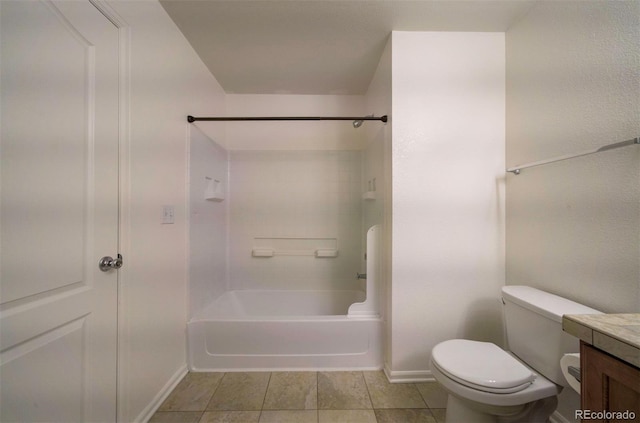 19249 E 58th Ave Unit D, Denver, CO 80249 - full bath with baseboards, vanity, toilet, bathing tub / shower combination, and tile patterned flooring