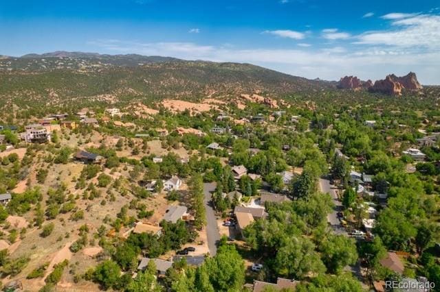 aerial view featuring a mountain view