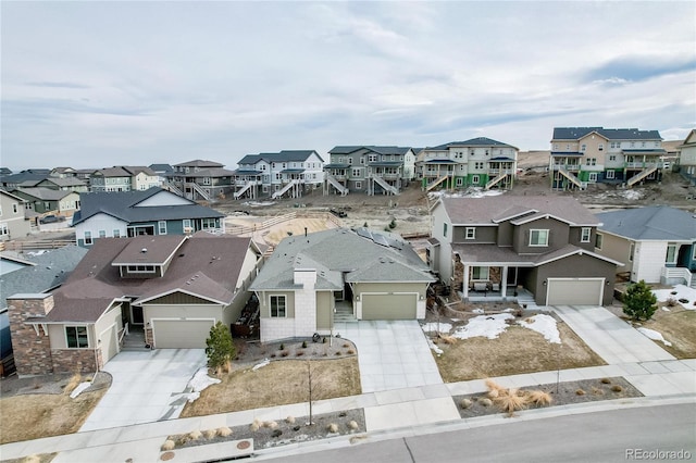 aerial view featuring a residential view