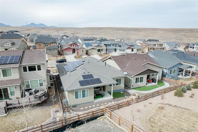 bird's eye view with a residential view