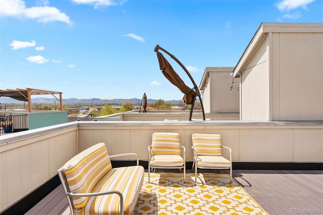 balcony with a mountain view