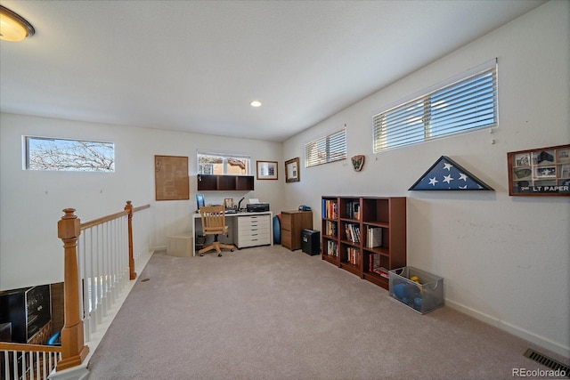 office featuring carpet flooring