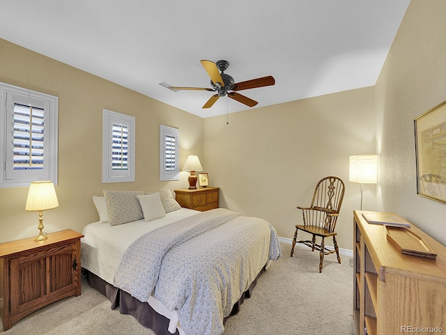 9246 Sori Ln, Highlands Ranch, CO 80126 - bedroom featuring light carpet, baseboards, and ceiling fan