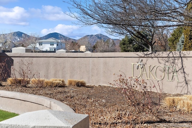 view of yard with a mountain view