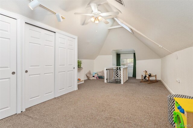 511 S Pennsylvania St, Denver, CO 80209 - bonus room featuring carpet flooring, ceiling fan, lofted ceiling, and baseboards