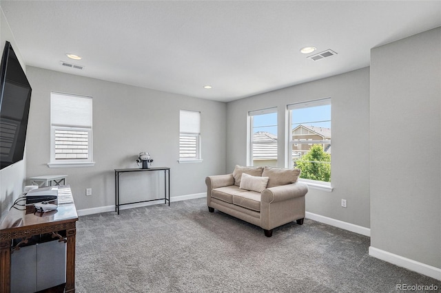 3453 Pacific Peak Dr, Broomfield, CO 80023 - living area featuring carpet floors, plenty of natural light, recessed lighting, and an office area