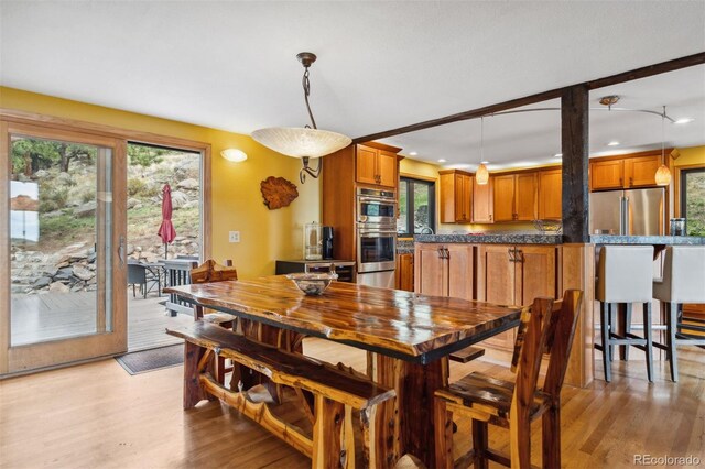 dining area featuring light hardwood / wood-style flooring