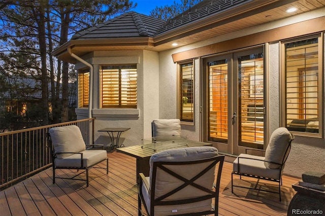 deck with french doors