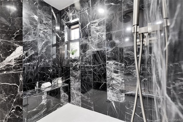8782 S Ault Ln, Morrison, CO 80465 - bathroom featuring a marble finish shower