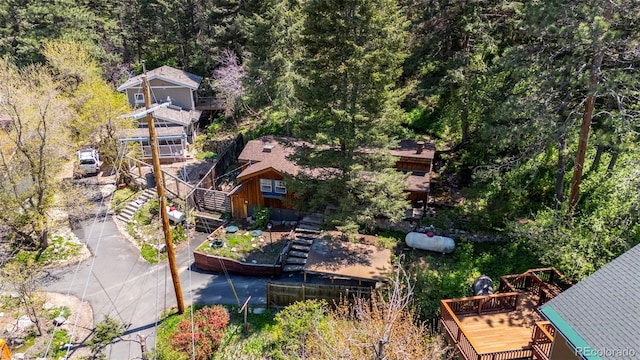 41 Silver Spruce, Boulder, CO 80302 - view from above of property with a heavily wooded area