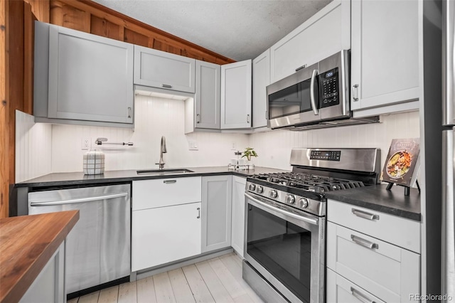 41 Silver Spruce, Boulder, CO 80302 - kitchen with stainless steel appliances, a sink, wooden counters, and light wood finished floors