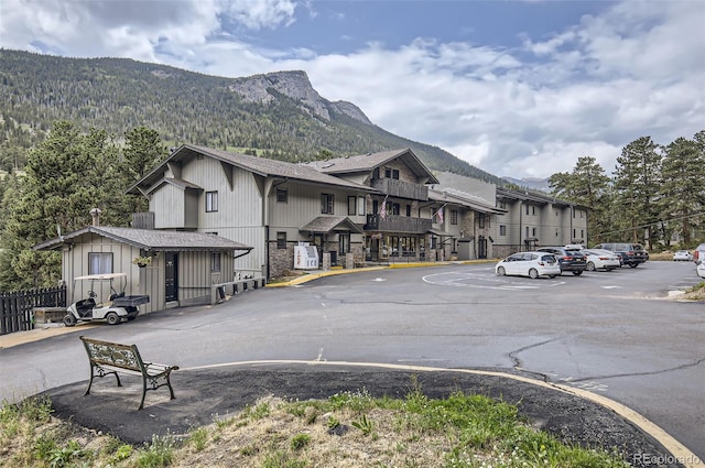 exterior space with a mountain view