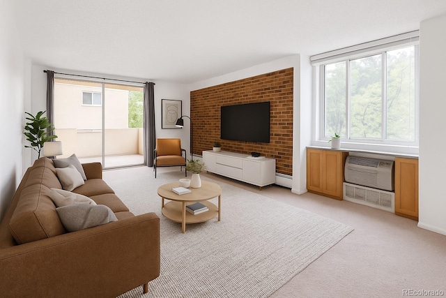 850 20th St Unit 201, Boulder, CO 80302 - living area with light colored carpet and a wall mounted air conditioner