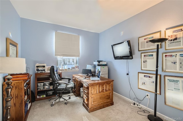 office with light colored carpet