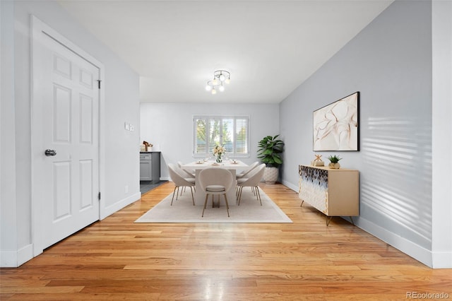 dining room featuring light wood-type flooring