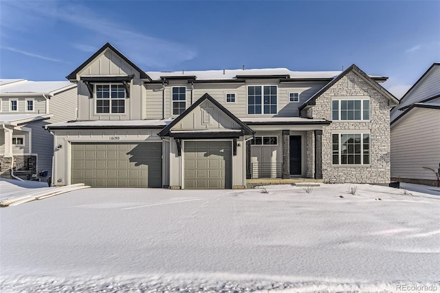 view of front of house with a garage