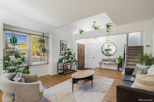 living room featuring hardwood / wood-style flooring