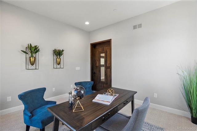 6877 Northstar Ct, Castle Rock, CO 80108 - carpeted home office featuring baseboards and recessed lighting