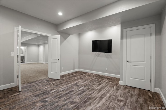 6877 Northstar Ct, Castle Rock, CO 80108 - basement with dark wood-type flooring and recessed lighting