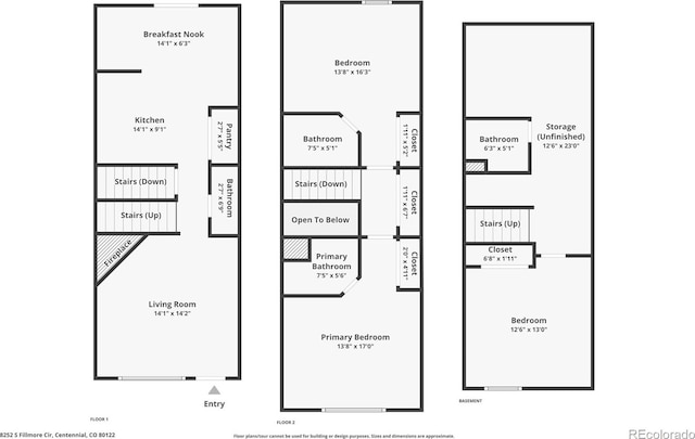8252 S Fillmore Cir, Centennial, CO 80122 - view of floor plan / room layout
