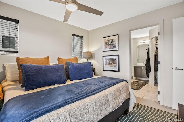 1302 N Stuart St, Denver, CO 80204 - bedroom featuring ensuite bathroom and a ceiling fan