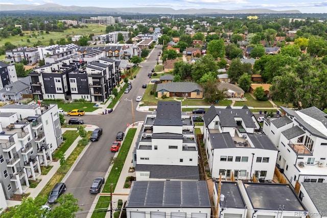 1302 N Stuart St, Denver, CO 80204 - aerial perspective of suburban area with a mountainous background