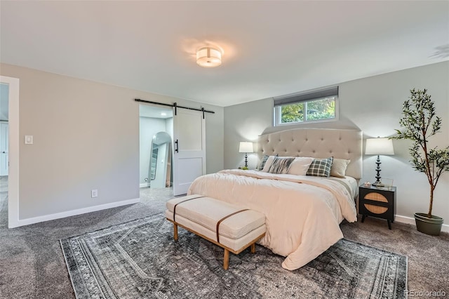 3530 E 8th Ave, Denver, CO 80206 - carpeted bedroom with a barn door and baseboards