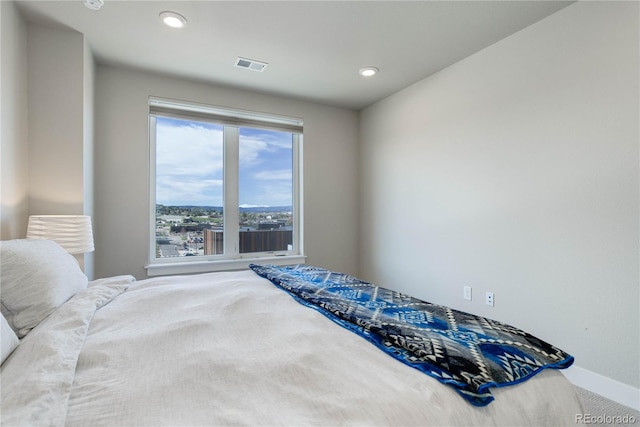 bedroom featuring carpet