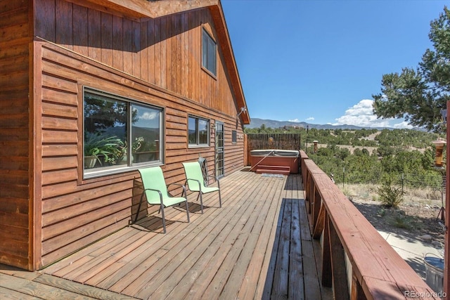 15700 County Road 352, Buena Vista, CO 81211 - deck with a hot tub and a mountain view