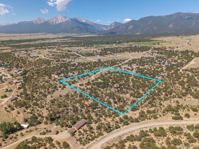 15700 County Road 352, Buena Vista, CO 81211 - overview of rural landscape featuring a mountainous background and property parcel outlined
