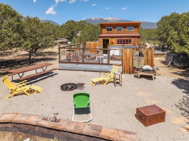 15700 County Road 352, Buena Vista, CO 81211 - view of jungle gym featuring a mountain view and a fire pit