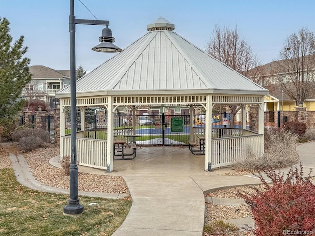 surrounding community with a gazebo