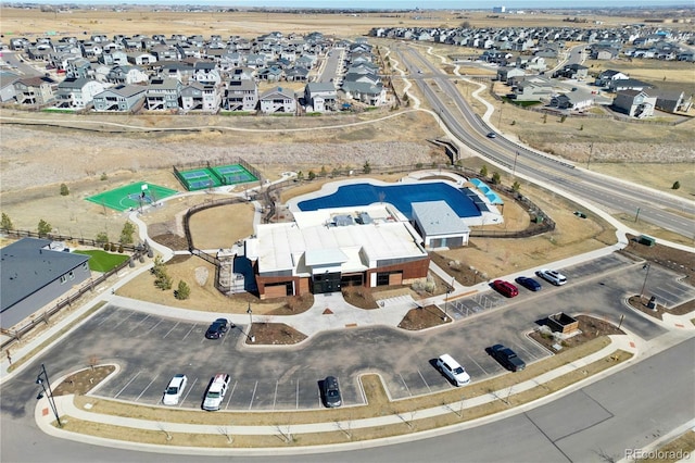 aerial view with a residential view