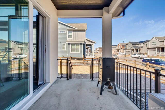 balcony with a residential view