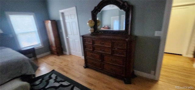 bedroom featuring light hardwood / wood-style flooring