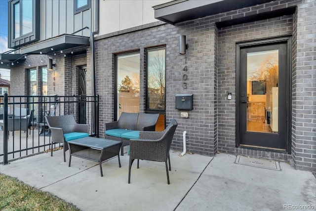 view of patio with an outdoor living space