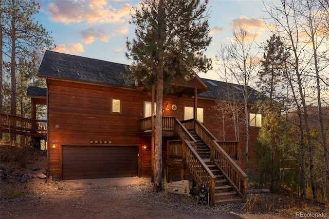 view of front of house with a garage